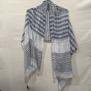 Faherty Variegated Striped Wrap 404 Blue Women's One Size NWT ‎ 100% Modal